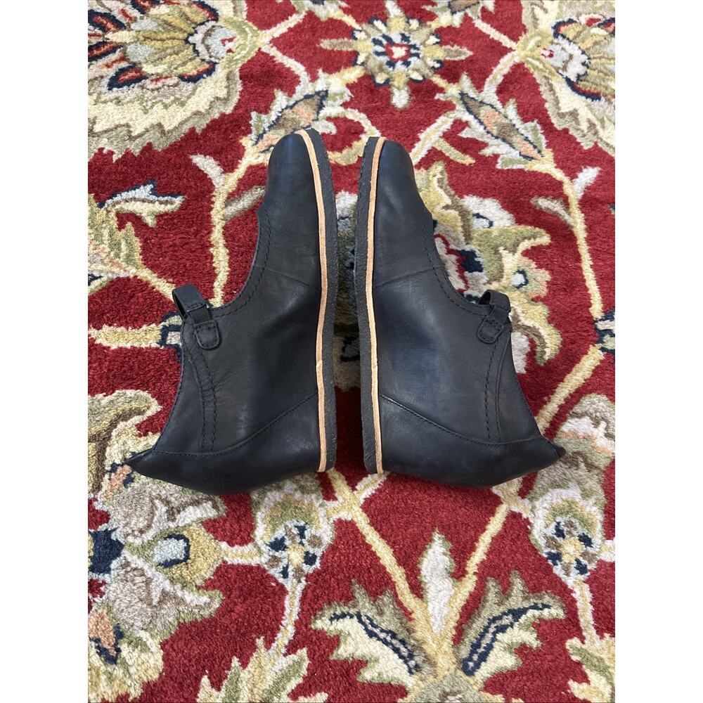Earth Shoes Womens 7 D Wide Boden Mary Jane Wedge Heel Black Leather Gum Sole - Picture 8 of 11